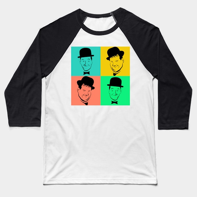 Laurel and Hardy Pop Art Tribute Baseball T-Shirt by ibadishi